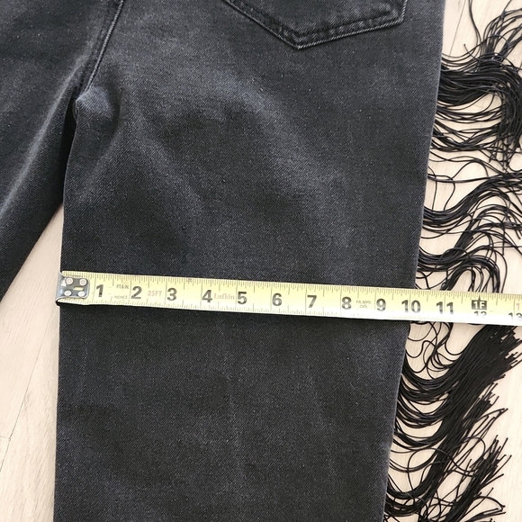 NWT Blue B Fringe Womens High Rise Straight Leg Black Denim Jeans Pants Size L - Picture 14 of 14